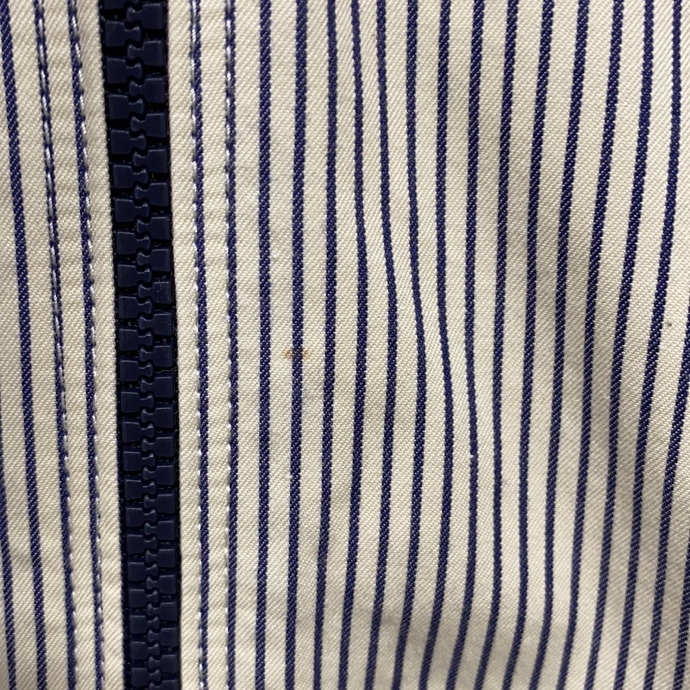 Beige Striped * Gap * Drawstring Neckline Jacket S - image 5